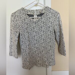 J. Crew Lace Pattern Peplum Top